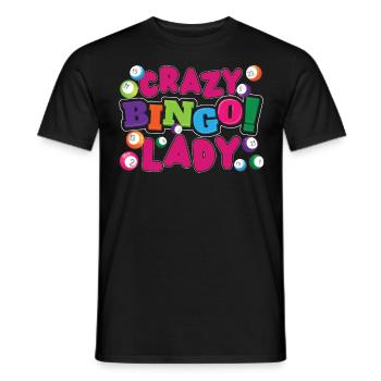 Joueur de bingo Crazy Bingo Lady - T-shirt homme - noir - Devant - AI Model Male 178 light (178cm)