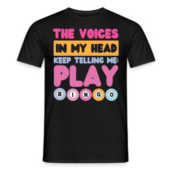 Bingospeler: de stemmen in mijn hoofd - Heren T-shirt - zwart - Voor - AI Model Male 178 light (178cm)