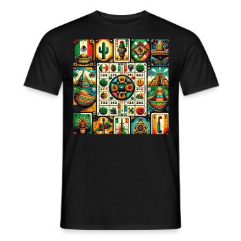 Mexican Loteria Charm - Men's T-Shirt - black - Front - AI Model Male 178 light (178cm)