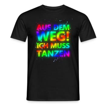 Aus dem Weg, ich muss tanzen Sprüche, Party, Fun - Männer T-Shirt - Schwarz - Vorne - AI Model Male 178 light (178cm)