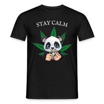 Entspannter Panda - Männer T-Shirt - Schwarz - Vorne - AI Model Male 178 light (178cm)