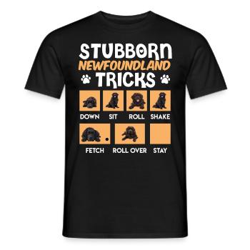 Newfie STUBBORN NEWFOUNDLAND TRICKS Drôle - T-shirt homme - noir - Devant - AI Model Male 178 light (178cm)