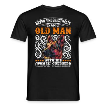 Berger allemand NE SOUS-ESTIMEZ JAMAIS UN VIEIL HOMME Papy - T-shirt homme - noir - Devant - AI Model Male 178 light (178cm)