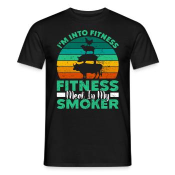 Griller JE SUIS DANS LA VIANDE DE FITNESS DANS MON FUMOIR DRÔLE - T-shirt homme - noir - Devant - AI Model Male 178 light (178cm)