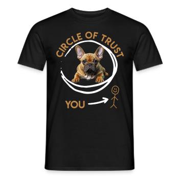 Bouledogue français confiance drôle - T-shirt homme - noir - Devant - AI Model Male 178 light (178cm)