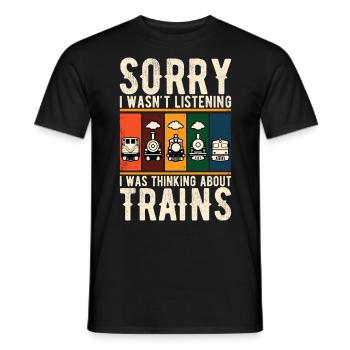 Zug Lokomotive Eisenbahn Zugführer Lokführer - Männer T-Shirt - Schwarz - Vorne - AI Model Male 178 light (178cm)