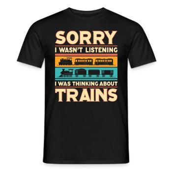 Zug Lokomotive Eisenbahn Zugführer Lokführer - Männer T-Shirt - Schwarz - Vorne - AI Model Male 178 light (178cm)