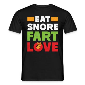 Bouledogue français MANGER RONFLEMENT PET AMOUR - T-shirt homme - noir - Devant - AI Model Male 178 light (178cm)