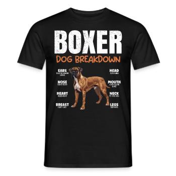 BOXER DOG BREAKDOWN German Boxer Funny - Men's T-Shirt - black - Front - AI Model Male 178 light (178cm)