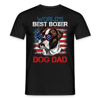 Deutscher Boxer USA WELTBESTER BOXER PAPA - Männer T-Shirt - Schwarz - Vorne - AI Model Male 178 light (178cm)