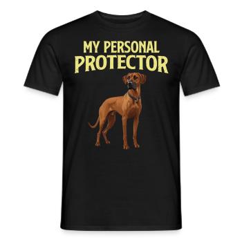 Chien Ridgeback MON PROTECTEUR PERSONNEL Drôle - T-shirt homme - noir - Devant - AI Model Male 178 light (178cm)