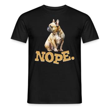 Bouledogue français têtu NOPE Frenchie - T-shirt homme - noir - Devant - AI Model Male 178 light (178cm)