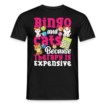 Bingo Player Cat Bingo And Cats - Männer T-Shirt - Schwarz - Vorne - AI Model Male 178 light (178cm)