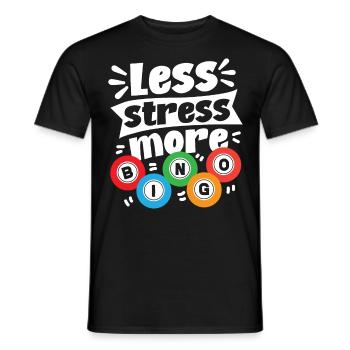 Joueur de bingo Moins de stress Plus - T-shirt homme - noir - Devant - AI Model Male 178 light (178cm)