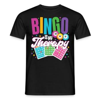 Le bingo est ma thérapie - T-shirt homme - noir - Devant - AI Model Male 178 light (178cm)