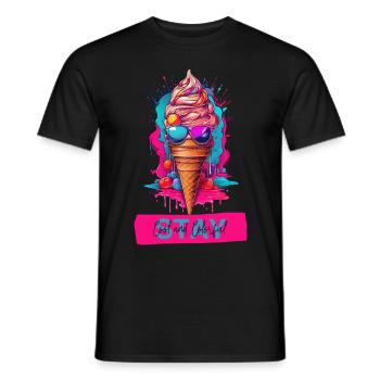 Radiant Delight - Helles Eis - Männer T-Shirt - Schwarz - Vorne - AI Model Male 178 light (178cm)
