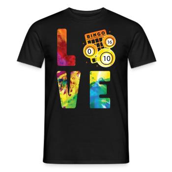 Bingo Player Watercolor Love - Männer T-Shirt - Schwarz - Vorne - AI Model Male 178 light (178cm)