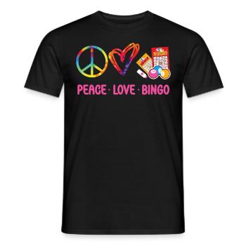 Bingo Player Tie Dye Peace Love - Men's T-Shirt - black - Front - AI Model Male 178 light (178cm)