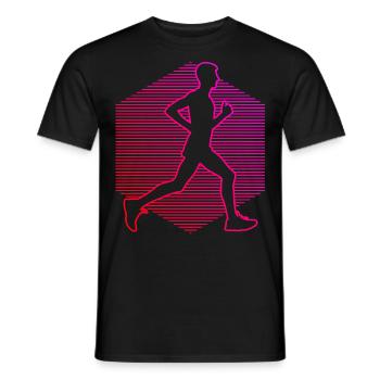 Cross Country Running Men's Running Running - Men's T-Shirt - black - Front - AI Model Male 178 light (178cm)