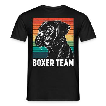Allemand Boxer Chien Papa BOXER TEAM Drôle - T-shirt homme - noir - Devant - AI Model Male 178 light (178cm)