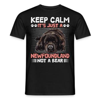 Neufundländer BLEIB COOL KEIN GRIZZLY BÄR NUR - Männer T-Shirt - Schwarz - Vorne - AI Model Male 178 light (178cm)