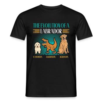 EVOLUTION OF A LABRADOR RETRIEVER Besitzer - Männer T-Shirt - Schwarz - Vorne - AI Model Male 178 light (178cm)