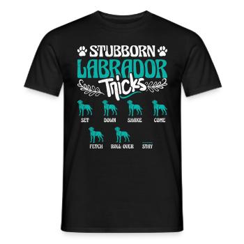 Labrador Owner STUBBORN LABRADOR TRICKS - Men's T-Shirt - black - Front - AI Model Male 178 light (178cm)