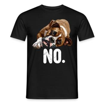 German Boxer NO Dog Owner Funny - Men's T-Shirt - black - Front - AI Model Male 178 light (178cm)