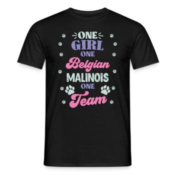 Malinois UNE FILLE UN BERGER BELGE - T-shirt homme - noir - Devant - AI Model Male 178 light (178cm)