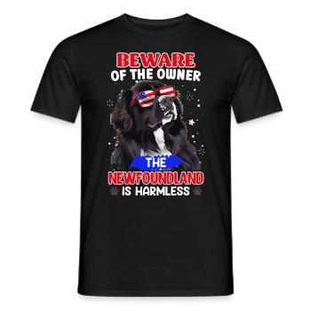 Newfie MÉFIEZ-VOUS DE LA MAÎTRESSE Terre-Neuve - T-shirt homme - noir - Devant - AI Model Male 178 light (178cm)