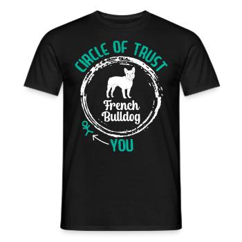 Bouledogue Français CERCLE DE CONFIANCE Têtu - T-shirt homme - noir - Devant - AI Model Male 178 light (178cm)