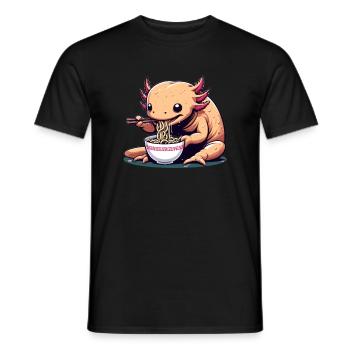Ramen time for the axolotl - Men's T-Shirt - black - Front - AI Model Male 178 light (178cm)