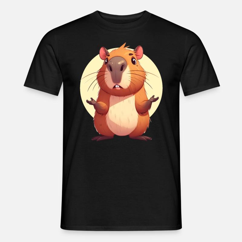 Verwirrte Capybara - Männer T-Shirt - Schwarz