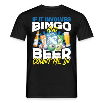 Bingo Player Beer If It Involves - Men's T-Shirt - black - Front - AI Model Male 178 light (178cm)
