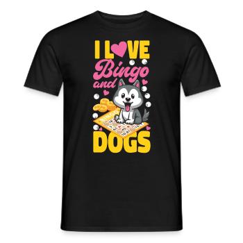 Bingo Player Dog I Love Bingo And - Men's T-Shirt - black - Front - AI Model Male 178 light (178cm)