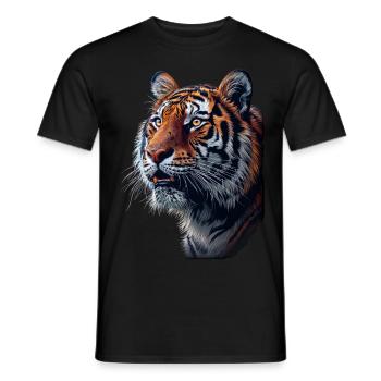 Tigre de profil latéral - T-shirt homme - noir - Devant - AI Model Male 178 light (178cm)