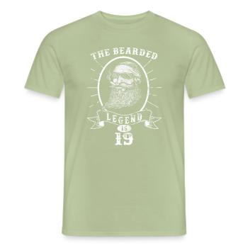 La légende barbue a 19 ans - T-shirt homme - vert sauge - Devant - AI Model Male 178 light (178cm)