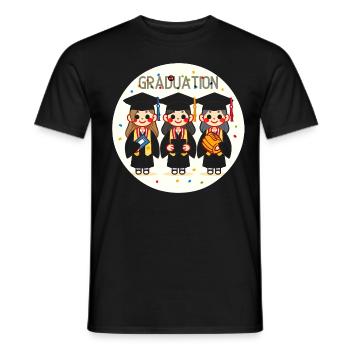 Graduation Joyful Trio - Men's T-Shirt - black - Front - AI Model Male 178 light (178cm)