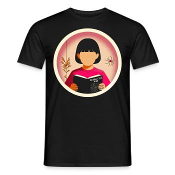 L’aventure du jeune lecteur - T-shirt homme - noir - Devant - AI Model Male 178 light (178cm)