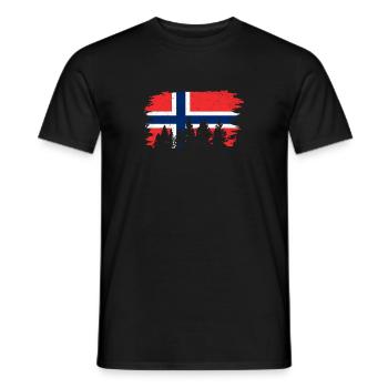 Montagne Nature Norvège Norvège Drapeau Scandinavie Norvège - T-shirt homme - noir - Devant - AI Model Male 178 light (178cm)