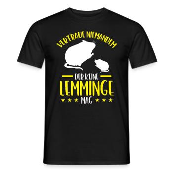 Lemming Don't Trust Vole Lemming - Men's T-Shirt - black - Front - AI Model Male 178 light (178cm)