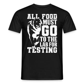 Labrador Tous les aliments doivent être envoyés au laboratoire pour être analysés - T-shirt homme - noir - Devant - AI Model Male 178 light (178cm)