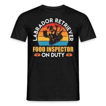 Labrador Retriever FOOD INSPECTOR on Duty - Men's T-Shirt - black - Front - AI Model Male 178 light (178cm)