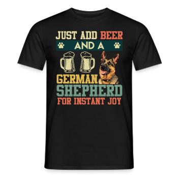 LIFE IS BETTER WITH GERMAN SHEPHERD AND - Men's T-Shirt - black - Front - AI Model Male 178 light (178cm)