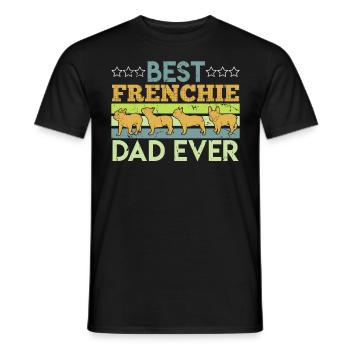 French Bulldog BEST FRENCHIE DAD EVER - Men's T-Shirt - black - Front - AI Model Male 178 light (178cm)