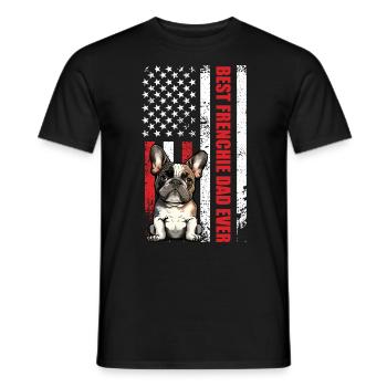 French Bulldog Best Frenchie Dad - Men's T-Shirt - black - Front - AI Model Male 178 light (178cm)