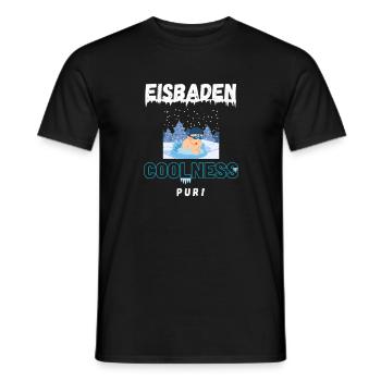 Eisbaden Ice bath baden ice bathing Kältebad kalt - Men's T-Shirt - black - Front - AI Model Male 178 light (178cm)