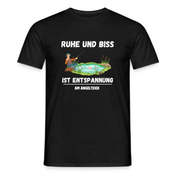 Fishing Pond Fishing Lake Angler Fisherman Fishing Sayings - Men's T-Shirt - black - Front - AI Model Male 178 light (178cm)