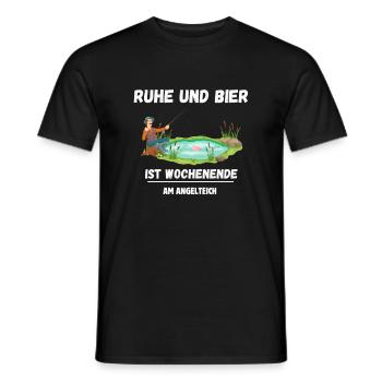 Fishing Pond Fishing Lake Angler Fisherman Fishing Sayings - Men's T-Shirt - black - Front - AI Model Male 178 light (178cm)