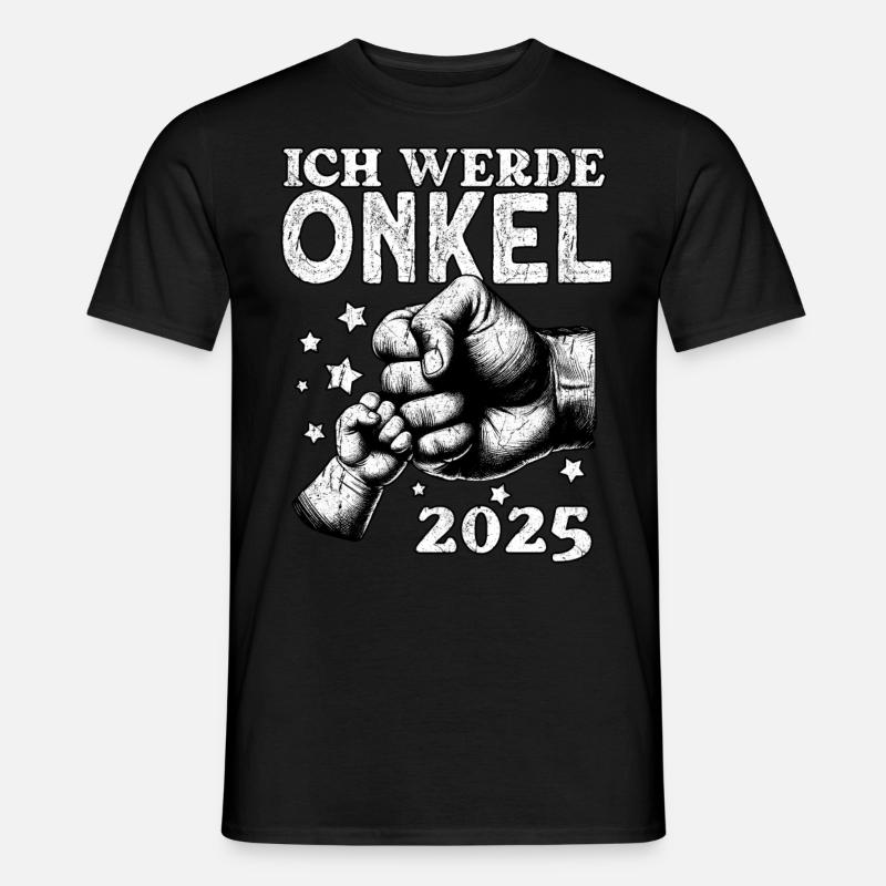 Ich werde Onkel 2025 - Männer T-Shirt - Schwarz